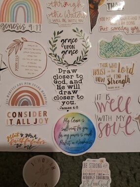 New 25 Faith-Inspired Stickers- Pastel Rainbow & Floral Designs